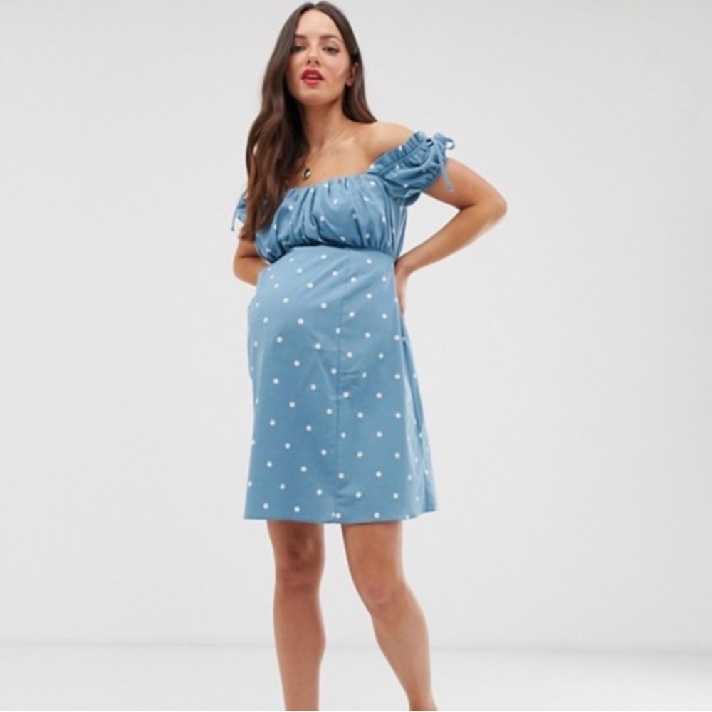 ASOS Maternity off shoulder mini sundress